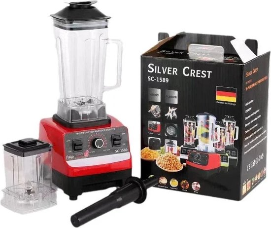 Blender - Professionele Blender - Blend Machine - Hak Machine - Smoothie Maker - Rood - 2000W