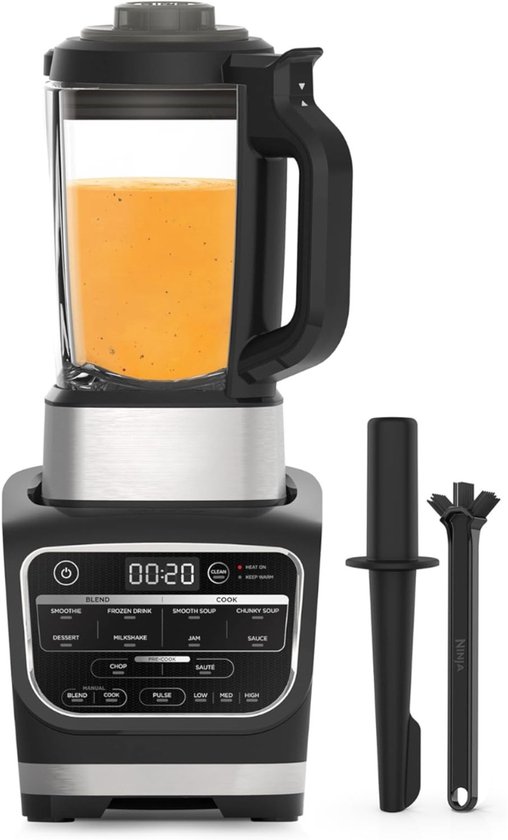 Blender smoothie - 7L Glazen Kan - Warm & Koud Blender - Ingebouwd Verwarmingselement - Stamper - Schoonmaakprogramma & Borstel - 1000W van Merkloos