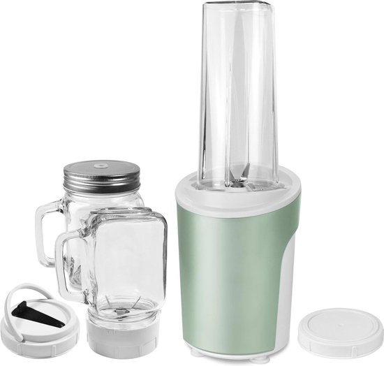 Blender Smoothie Bereider - Kunststof Roestvrij Staal Glas 600 ml Mintgroen - 450 W van Domo