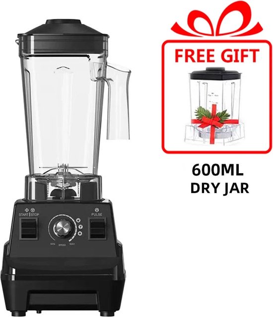 Blender - Smoothie Blender - Blender to go - Smoothie Makers - Smoothie maker - 1800W- BPA-vrij 1,8L en 0,6L Dual Jar- Zwart van Merkloos