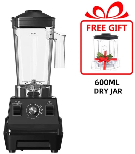 Blender - Smoothie maker - 1800W- BPA-vrij 1,8L en 0,6L Dual Jar- Zwart - Smoothie Blender - Blender to go - Smoothie Makers van Merkloos