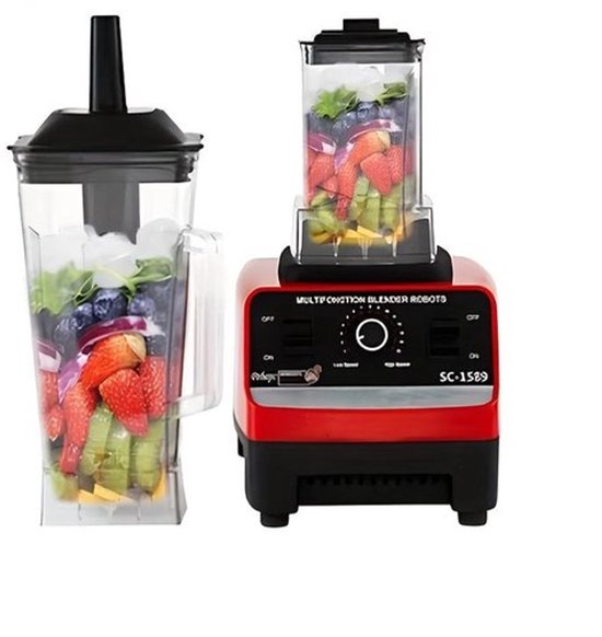 Blender – Smoothie Maker – Powerblender – Professionele Blender – To Go – 2000W Motor – Roestvrijstalen Messen van Merkloos