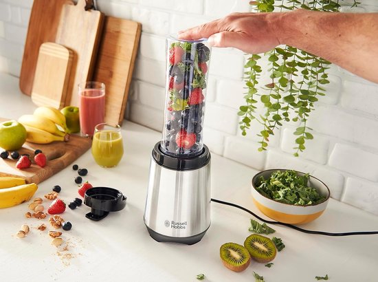 Blender & Smoothie Maker To Go - 23.500 RPM Krachtige Motor - Inclusief 600ml BPA-Vrije Drinkfles - RVS - Vaatwasserbestendig van Frigidaire