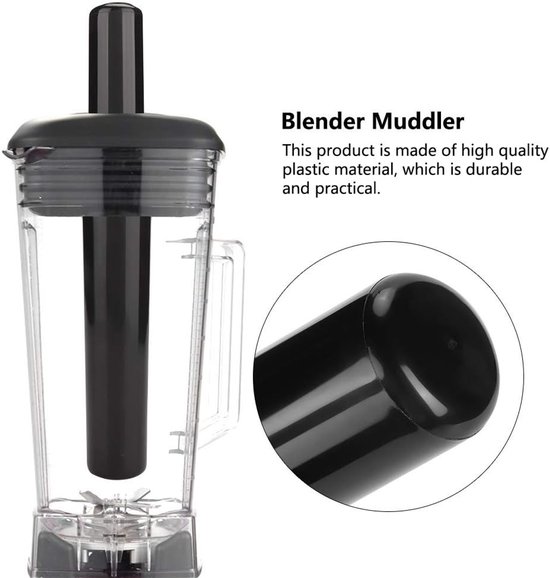 Blender Tamper voor Mixers - Stabiele Plastic Muddler van 24cm, Gemakkelijk Schoon te Maken, Keukenaccessoires voor Smoothies en Sauzen