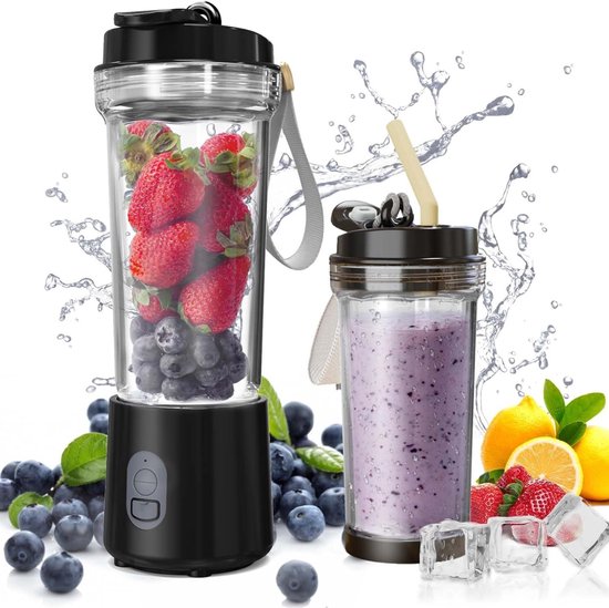 Blender To Go - "SmoothieGenie: Draagbare Blender voor Onderweg - Mix je favoriete smoothies en shakes overal met deze handige Mini Draagbare Mixer met 500ml capaciteit en 4000mAh-batterij!" van SmoothieGenie