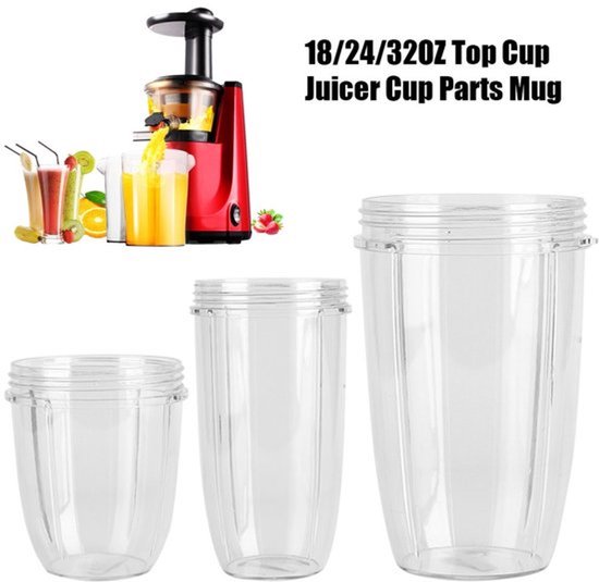 Blenderbeker BPA-vrij - Vaatwasmachinebestendig - Kunststof - 3 Capaciteiten 18/24/32 OZ - Voor Smoothies/Eiwitshakes - Comfortabel leven - Juicerbeker