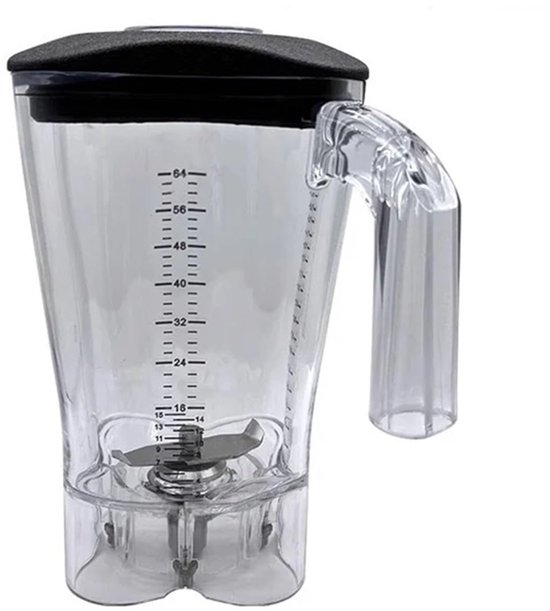 Blenderbeker - Mixbeker - Smoothiebeker - Vervangend Onderdeel - Kunststof - Mesdeksel aan Onderkant - Multifunctioneel - Zoals Afgebeeld - Voor Mixer met IJsbreker - Voor Keuken