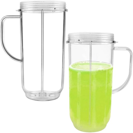 Blenderbekers 650ml - 2-pack - Compatibel met Magic Bullet - Vaatwasmachinebestendig - BPA-vrij - Handvat voor comfort - Reservebekers