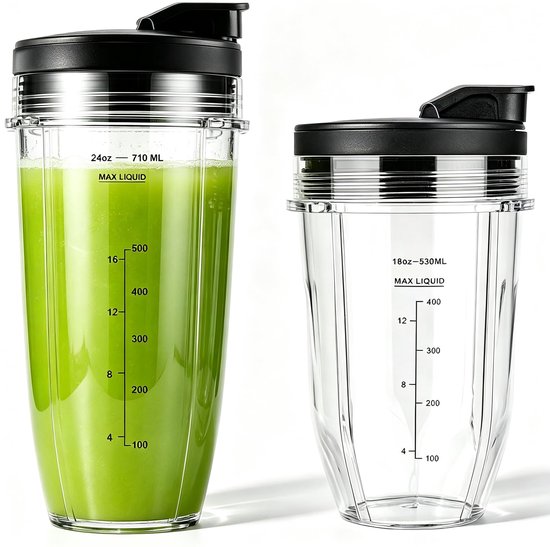 Blenderbekers met deksels - 2 stuks - BPA-vrij - Vaatwasserbestendig