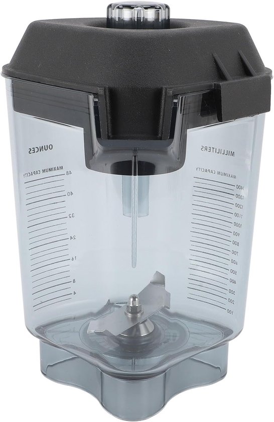 Blenderkan Vervanging - Mixer Container - Dagelijkse Bereiding - Roestvrijstalen Messen - 48oz Capaciteit - Transparant