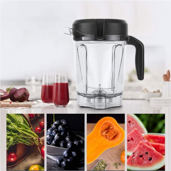Blenderkan Vervanging - Transparante Voedsel Blender Container - Geschikt Voor Huishoudelijke Apparaten - 64Oz Inhoud - Duurzaam En Hoogwaardig Materiaal