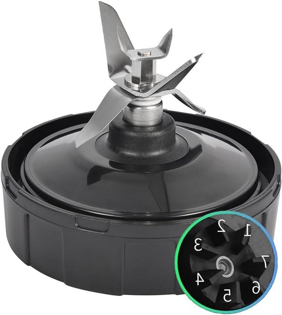 Blending mes voor keukenmachine - Zwart plastic en metalen onderdeel - Vervangingssmes voor blender en sapcentrifuge - 3-in-1 accessoire met 1500 Watt - Geschikt voor 1000W en 1500W modellen van Blendin™