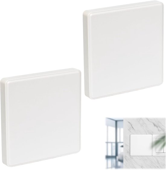 Blinde Dekplaat voor Wandcontactdozen - Set van 2 - 8,7 x 8,7 cm - Vierkante Afdekking voor Ongebruikte Contactdozen en Schakelaars, Ideaal voor Veiligheid en Esthetiek