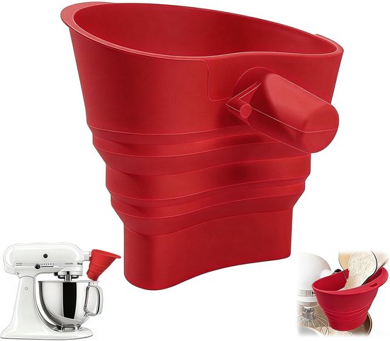 Bloemzeef Accessoire - Mengkom Hulpmiddel - Thuis Bakken - Opvouwbaar Spatscherm - 12 cm Opening - Rood van Merkloos