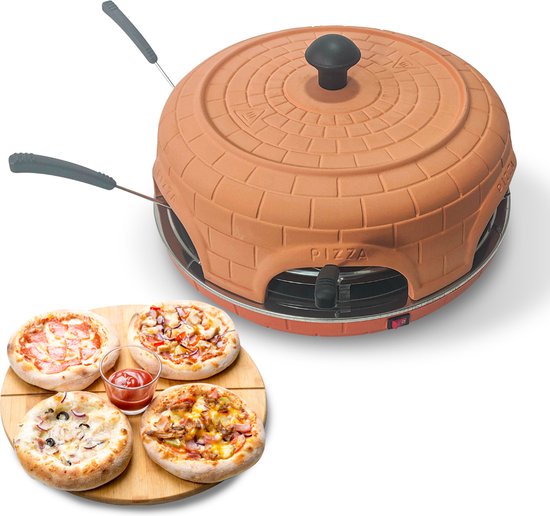 BluMill Pizza Oven - 6 Personen - 1100 Watt - Pizzamaker - Mini Pizzaoven - Incl. Deegvorm en Spatels