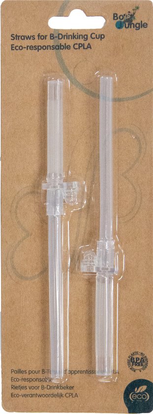 Bo Jungle - Rietjes voor CPLA Drinkbeker peuter - 2 stuks - Straw for Drinking Cup CPLA van Bo Jungle