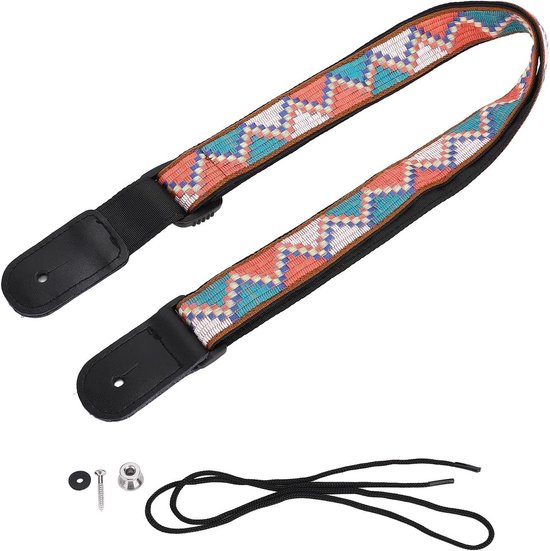 Bohemian Hawaiian Ukulele Rugband - Verstelbare Retro Stijl Woven Nylon Schouderriem voor Ukelele, Muziekaccessoire, Comfortabel en Duurzaam van Merkloos