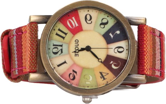 Bohemian Stijl Dameshorloge in Meerdere Kleuren, Duurzaam PU Leren Band, Aanpasbaar en Batterij Aangedreven voor Hippie Look