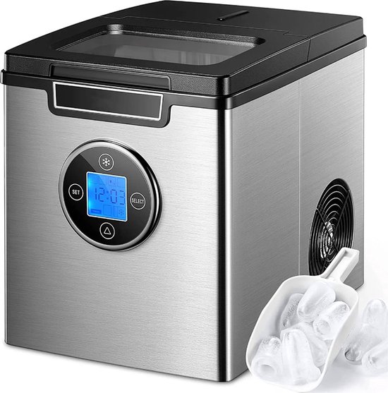 Bolt Edge IJsblokjesmachine - 2,5L - Timer Functie - 15kg/24u - 9 Blokjes/6min - PRO van Merkloos