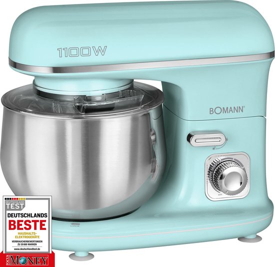 Bomann KM 6030 - Kneedmachine - Keukenmachine - 1100 watt - 5 liter - Groen/Mint van Merkloos