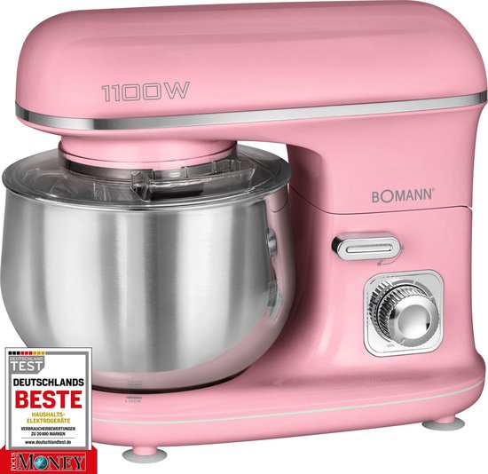 Bomann KM 6030 - Kneedmachine - Keukenmachine - 1100 watt - 5 liter - Roze van Bomann