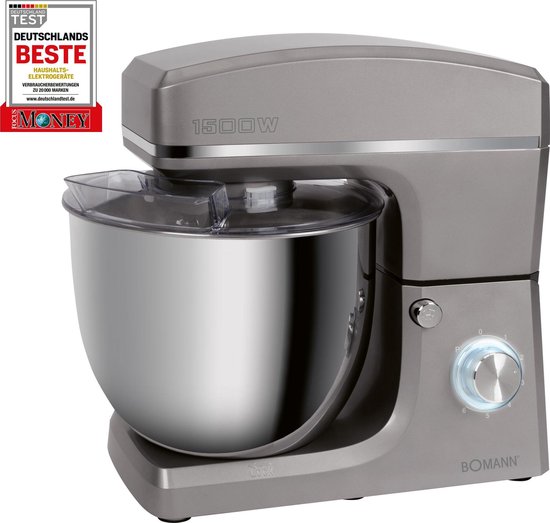 Bomann KM 6036 CB - Keukenmachine - 10 L -  Titanium - Draaiknop - 6,5 kg - Titanium van Merkloos