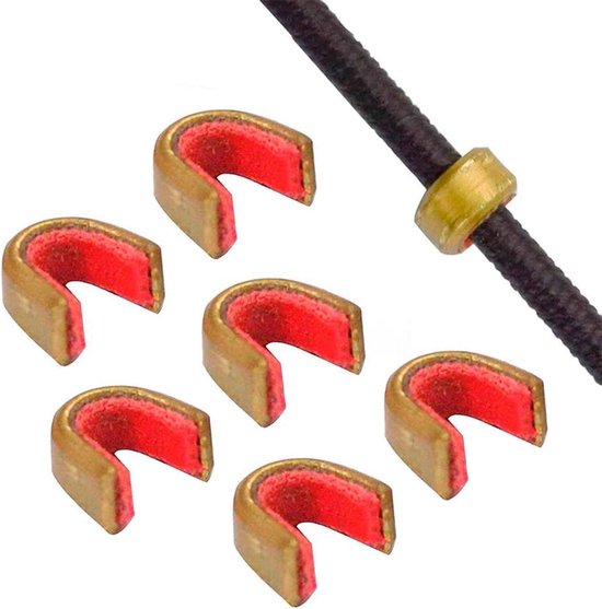 Boog String Nocking Points - Messing Nocks voor Recurve Boog - Essentiële boogschieten accessoires voor precisie en stabiliteit - Anti-slip nylon laag, eenvoudige installatie en duurzaam (Pack