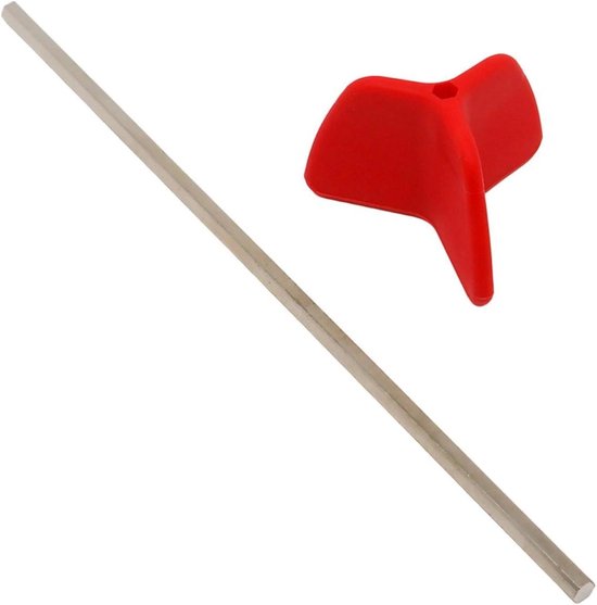 Boormixer Mengstaaf - Verfmixer Schep - Mengen van Materialen - Spatvrije Mengtechnologie - 27 cm - Rood