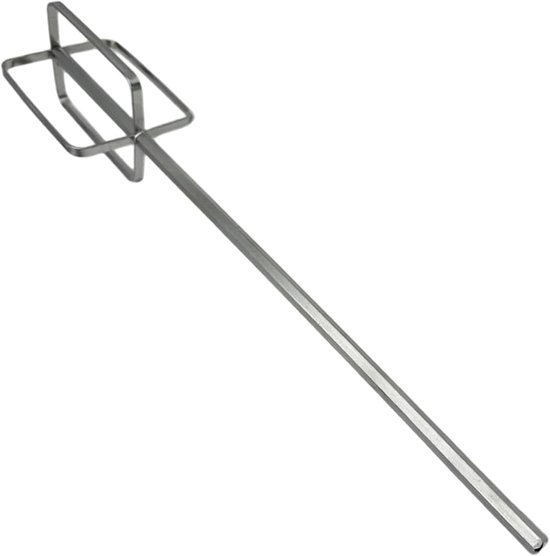 Boormixer Opzetstuk - Roestvrij staal - Mengen van materialen - Versterkte staaf - 45 cm - Zilver