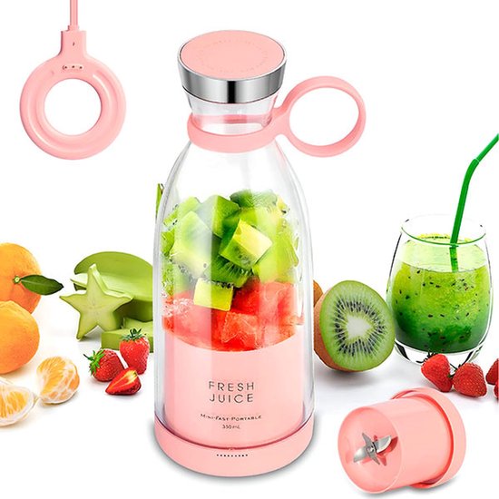 BORVAT® - Roze Draadloze Blender To Go | Smoothie Maker voor Onderweg - Draagbare Mini blender van Borvat