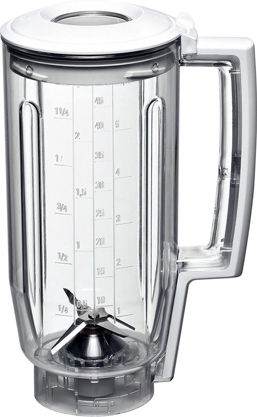 Bosch blenderopzetstuk MUZ5MX1, inhoud 1,25 liter, kunststof, mengt shakes of cocktails, vaatwasmachinebestendig, geschikt voor MUM5 en MUM Series 2 keukenmachine van Bosch