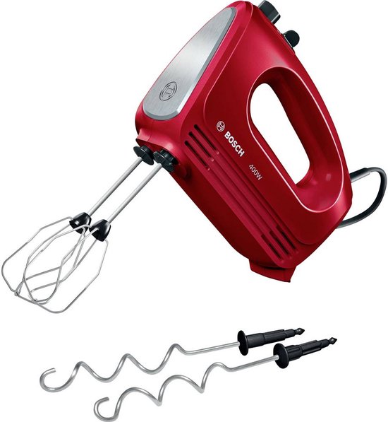 Bosch CleverMixx Handmixer 400 W Rood, RVS van Merkloos