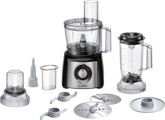 Bosch MCM3531M MultiTalent 3 - Keukenmachine - 800W - Foodprocessor - Veiligheidsdeksel - Zwart/RVS van Bosch