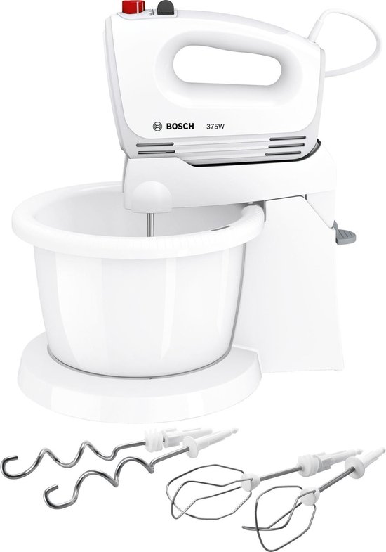 Bosch MFQ2600W CleverMixx - Handmixer - Incl mengkom - 375W - Wit van Bosch