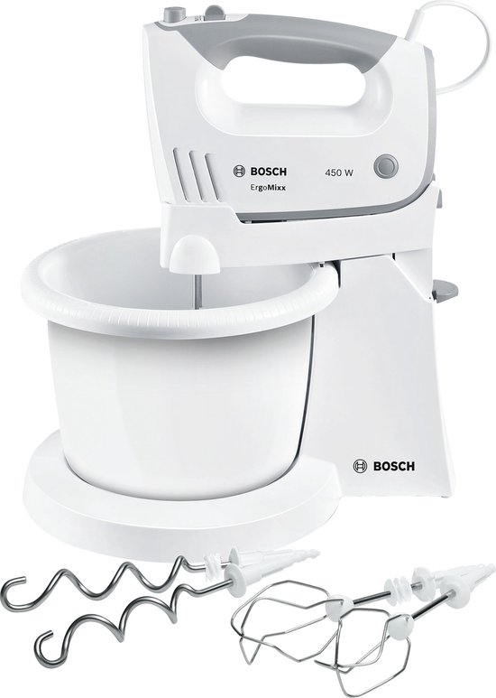 Bosch MFQ36460 ErgoMixx - Handmixer - Incl mengkom - 450W - Wit van Bosch