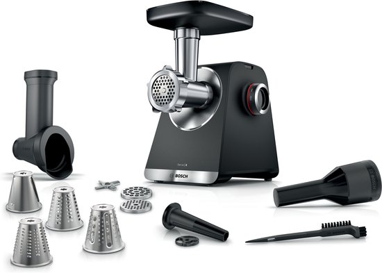 Bosch MFWS641B - Serie 6 Vleesmolen - MultiPower - 2100 W - Zwart - Metallic zilver