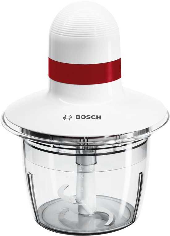 Bosch MMRP1000 elektrische hakmolen 0,8 l 400 W Rood, Transparant, Wit van Bosch