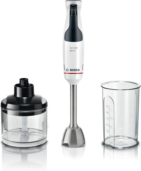Bosch MSM4W220 ErgoMaster - Staafmixer - 600W - Inclusief Hakmolen - Wit/Donkergrijs van Bosch