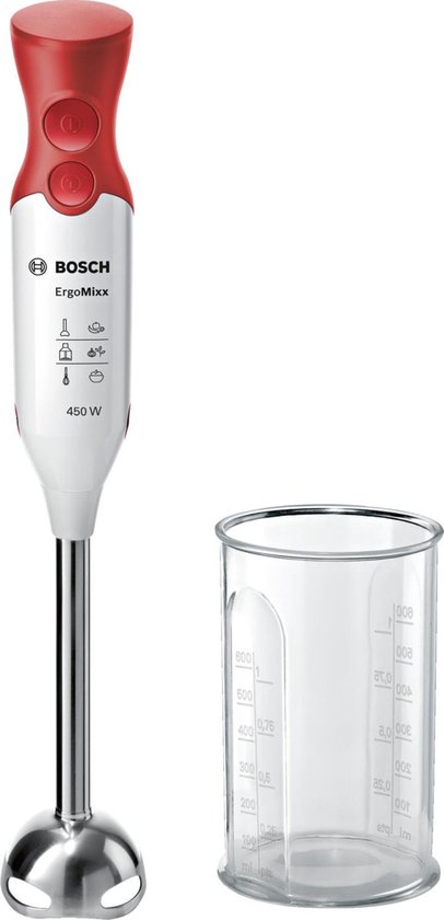 Bosch MSM64110 ErgoMixx - Staafmixer - 450W - Rood/Wit van Bosch