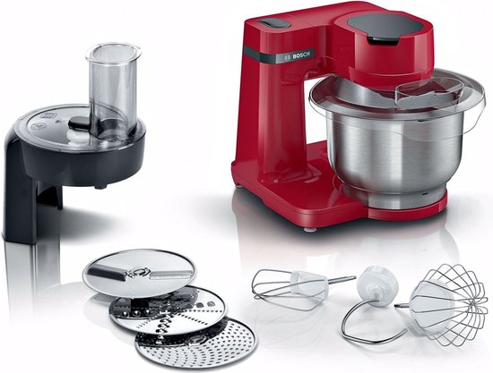Bosch MUM Serie 2 - MUMS2ER01 - Keukenmachine - 700W - 3,8L - 3 Snijschijven - Rood van Bosch
