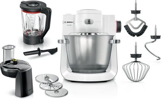Bosch MUM Serie 6 - MUMS6EW22 - Keukenmachine - 1600W - 5,5L - Wit/RVS van Bosch