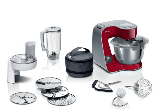 Bosch MUM5 - MUM5X720 - Keukenmachine - 1000W - 3,9L - Met Weegschaal en Timer - Rood van Bosch