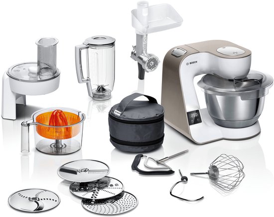 Bosch MUM5 - MUM5XW40 - Keukenmachine - 900W - 3.9L - Champagne/Wit van Merkloos