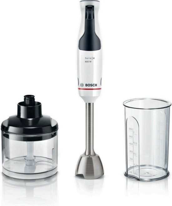 Bosch Serie 4 MSM4W420 blender 0,6 l Staafmixer 800 W Zwart, Transparant, Wit van Bosch