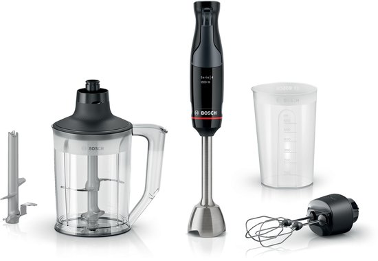 Bosch Serie 4 Staafmixer 1000 W Zwart/Antraciet MSM4B654 van Merkloos
