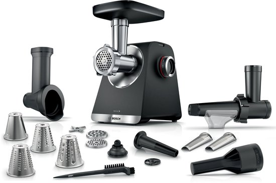 BOSCH Serie 6 MFWS660B Vleesmolen - 500 W - 3 Hakborden - Zwart