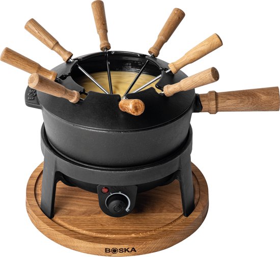 Boska Elektrische Fondueset Pro - Voor elk type fondue - 8 personen - Stijlvol gietijzer - Extra lang snoer