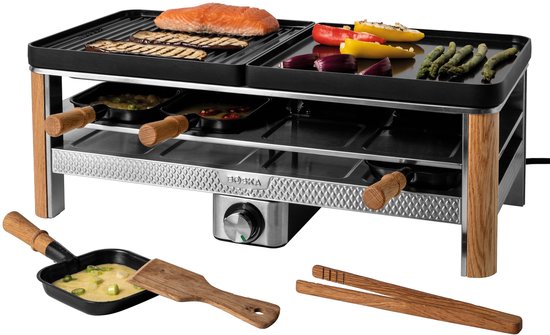 BOSKA Gourmet Pro - Gourmetstel voor 8 Personen - Met 2 Omkeerbare Grillplaten - Rustlaag