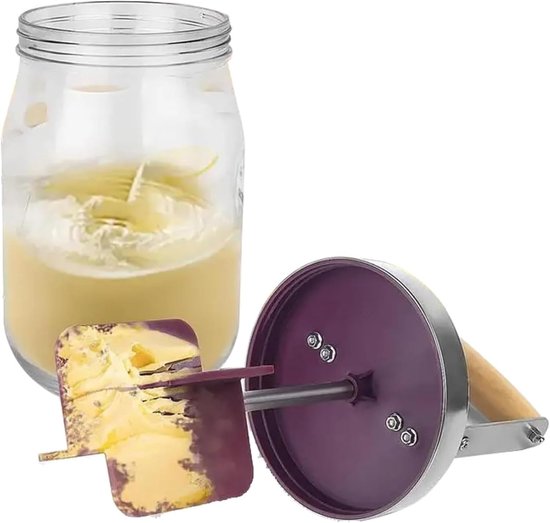 Boter Maker - Keuken Tool - Zelf Boter Maken - Handmatige Slinger - 1000ml of 1500ml - Transparant