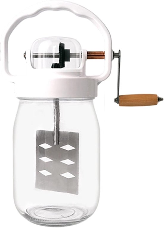 Botermaker - Roommixer Keukengereedschap - Verse Boter Maken - Hittebestendige Glazen Pot - 1500 ml - Transparant